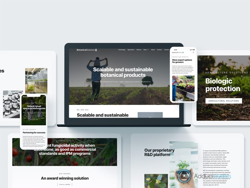 Biotech website design for BSI by Adduci Studios