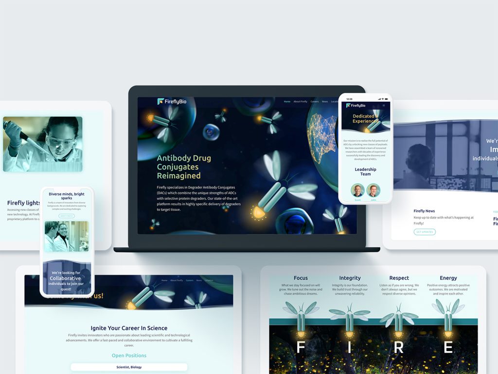 Biotech website design for Firefly Bio (acquired by J&J) by Adduci Studios