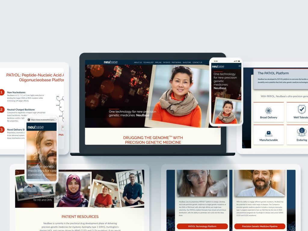 Biotech website design for Neubase by Adduci Studios